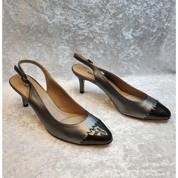 Vaneli Liddy Pewter Nappa/PT Gray Kitten Heels-Size 9.5M - Picture 4 of 10